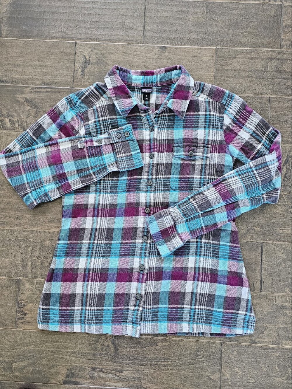 Patagonia Fjord Flannel Organic Cotton Plaid Button-Down Shirt Sz 8